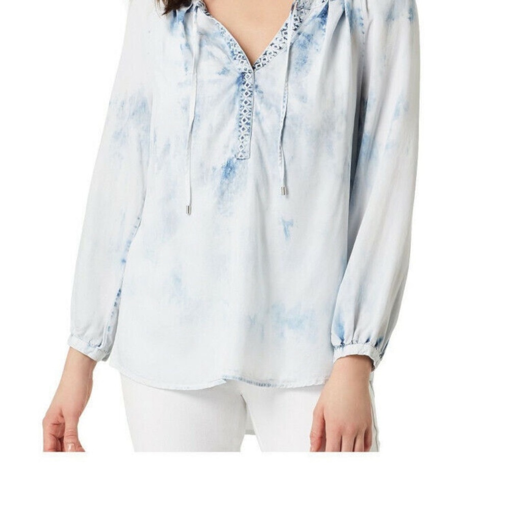 Vintage America Light Blue Tie-Dye Blouse